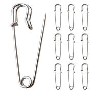 Weddecor Large Strong Heavy Duty xl Safety Pin For Laundry Bags, Blankets, Curtains, Jewellery, Crafts, Costume, Dressmaking, Sewing, Silver, 50mm, 20pcs