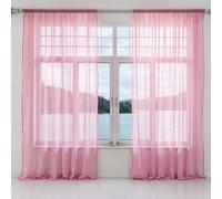 WedDecor Light Filtering Blush Pink Sheer Curtains 90" x 56" - 2 Panel Voile Drapes with Rod Pole Pocket for Windows, Doors, Living Room, Bedroom, Patio, Kitchen, Hotel, and Café Use