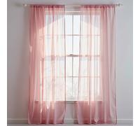 WedDecor Light Filtering Rose Gold Sheer Curtains 81" x 56" - 2 Panel Voile Drapes with Rod Pole Pocket for Windows, Doors, Living Room, Bedroom, Patio, Kitchen, Hotel, and Café Use