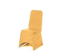 WedDecor Light Gold Spandex Chair Cover Stretch Removable Slipcover Dining Room Wedding Decor, Christmas Party, Banquet, Anniversary, Birthday Decoration, 100pcs
