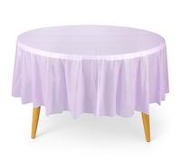 WedDecor Light Purple Plastic Tablecloth 84 Inch Round Party Disposable Table Covers for Indoor & Outdoor Birthday, Picnic, Christmas, Weddings, Baby Shower, Party Decorations, 1pc