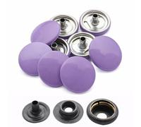 WedDecor Lilac Purple 15mm Press Studs Heavy Duty Metal Nickle Free 4 Parts Snap Fasteners Rivets Button for Leather Crafts, Jackets, Bags, Straps, Jeans, Clothes Repair - Pack of 10