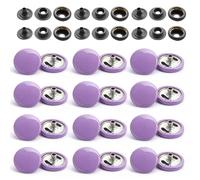 WedDecor Lilac Purple 15mm Press Studs Heavy Duty Metal Nickle Free 4 Parts Snap Fasteners Rivets Button for Leather Crafts, Jackets, Bags, Straps, Jeans, Clothes Repair - Pack of 500