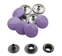 WedDecor Lilac Purple 15mm Press Studs Heavy Duty Metal Nickle Free 4 Parts Snap Fasteners Rivets Button for Leather Crafts, Jackets, Bags, Straps, Jeans, Clothes Repair - Pack of 500