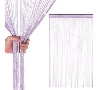 WedDecor Lilac Purple String Curtains Glitter Fringe Panel Fly Screen Room Divider Tassel Curtain for Doors, Doorway, Windows, Home Décor, Event Decoration, (90cm x 200cm)
