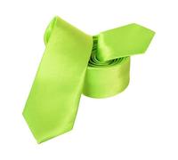 WedDecor Lime Green Slim Tie for Men, Plain Satin Polyester Necktie, 5cm Wide Solid Colour Tie for Business, Wedding, Funeral, Office, Party & Formal Wear