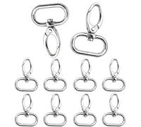 WedDecor Lobster Claw Swivel Trigger Clips Snap Hook Bag Clasps for Webbing Straps, Fastener Starp, Backpack, Pet Collars and Bag Accessories, 25mm, Silver, 10pcs