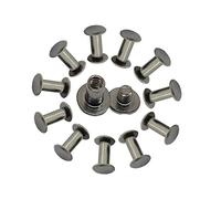 WedDecor Long Chicago Rivet Binding Screws Nails Rivets Cross Head Button Rivets Round Flat Head Stud Screw for DIY Leather Decoration, Bookbinding, Photo Album Binding Gun Metal, 9mm x 9mm, 10pcs