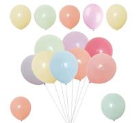 Weddecor Macaron Colour Pastel Balloons Helium-Grade 10 inch Balloon for Anniversary, Birthday, Baby Shower, Festive Decorations, Children's Event Supply, Mix Colour, 100pcs