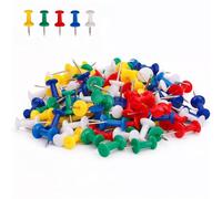 WedDecor Map Pins and Drawing Pins Set, Assorted Coloured Thumb Tacks with Storage Case for Notice Boards, Vision Boards, Sewing Patterns, Wall Displays - 100pcs Pack