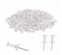 WedDecor Map Pins and Drawing Pins Set, Clear Thumb Tacks with Storage Case for Notice Boards, Vision Boards, Sewing Patterns, Wall Displays - 100pcs Pack