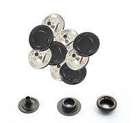 WedDecor Matt Black 15mm Press Studs Heavy Duty Metal Nickle Free 4 Parts Snap Fasteners Rivets Button for Leather Crafts, Jackets, Bags, Straps, Jeans, Clothes Repair - Pack of 100