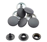 WedDecor Matte Black 15mm Press Studs Heavy Duty Metal Nickle Free 4 Parts Snap Fasteners Rivets Button for Leather Crafts, Jackets, Bags, Straps, Jeans, Clothes Repair - Pack of 50