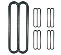 WedDecor Metal Adjustable Triglide 3 Bar Slider Buckle for Repairing Belts, Fasteners, Webbing Straps, Backpacks, Pet Collars, DIY Accessories, Gunmetal, 50mm, 5pcs