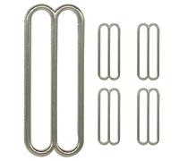 WedDecor Metal Adjustable Triglide 3 Bar Slider Buckle for Repairing Belts, Fasteners, Webbing Straps, Backpacks, Pet Collars, DIY Accessories, Silver, 50mm, 5pcs