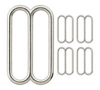 WedDecor Metal Adjustable Triglide 3 Bar Slider Buckle for Repairing Belts, Fasteners, Webbing Straps, Backpacks, Pet Collars, DIY Accessories, Silver, 25mm, 5pcs
