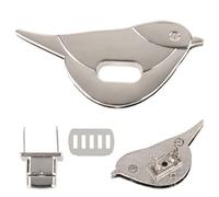 WedDecor Metal Bird Shaped Turn Lock, Decorative Twist Clasp Hardware for Handbags, Purses, Retro Shoulder Bags, DIY Leather Craft Accessories, Sparrow Shaped Bag Lock for Fashion Projects, Silver