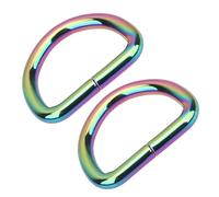 WedDecor Metal D Ring Non-Welded Semi-Circular D-Ring Fasteners Durable Buckle for Adjustable Fastening Webbing Strap, Arts and Crafts, Pet Collars, Purse, Bags, DIY Projects, Rainbow, 25mm, 2pcs