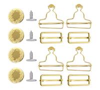 WedDecor Metal Dungaree Buckles with Tri-Glide Sliders and No-Sew Jean Buttons - Durable Adjustable Fasteners for Bib Overalls, Fashion Design & Handmade Tailoring Projects
