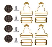 WedDecor Metal Dungaree Buckles with Tri-Glide Sliders and No-Sew Jean Buttons - Durable Adjustable Fasteners for Bib Overalls, Fashion Design & Handmade Tailoring Projects