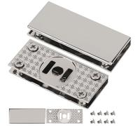 WedDecor Metal Edge Clip Plates with Screws - Rectangular Purse Lock Clasp, Edge Protector Buckle, Handbag Closure Plate, Metal Bag Lock, Craft & Repair Hardware - Silver, Pack of 2