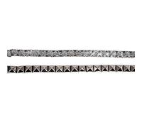 WedDecor Metal Hot Fix Gunmetal 1 Row Pyramid Stud Trim Iron-on Nailhead Mesh Embellishment Lace Clothing Decoration Bags Purse DIY Craft Project Leathercraft Fashion Accessories, 1 Metre, 8mm