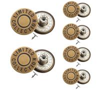 WedDecor Metal Jeans Buttons Replacement Fixing Fasteners with Back Pin for Repair Denim Pants, Jackets, Leatherwear, Fashion Clothing, Bronze, 17mm, 100pcs