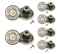 WedDecor Metal Jeans Buttons Replacement Fixing Fasteners with Back Pin for Repair Denim Pants, Jackets, Leatherwear, Fashion clothing, Matt Grey, 14mm, 50pcs