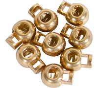 WedDecor Metal Push Button Twin Hole Cord Lock Spring Loaded Toggle Stopper for Shoelaces, Jackets, Sportswear, Clothing, Backpacks, Luggage, DIY Craft Projects (Gold, 10pcs)