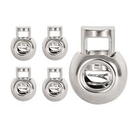 WedDecor Metal Push Button Twin Hole Cord Lock Spring Loaded Toggle Stopper for Shoelaces, Jackets, Sportswear, Clothing, Backpacks, Luggage, DIY Craft Projects (Silver, 20pcs)
