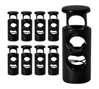WedDecor Metal Push Button Twin Hole Cord Lock Spring Loaded Toggle Stopper for Shoelaces, Jackets, Sportswear, Clothing, Backpacks, Luggage, DIY Craft Projects (Black, 20pcs)