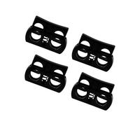 WedDecor Metal Push Button Twin Hole Cord Lock Stopper Spring Loaded Toggle for Shoelaces, Jackets, Sportswear, Clothing, Backpacks, Luggage, DIY Craft Projects (Black, 2pcs)