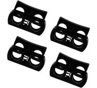 WedDecor Metal Push Button Twin Hole Cord Lock Stopper Spring Loaded Toggle for Shoelaces, Jackets, Sportswear, Clothing, Backpacks, Luggage, DIY Craft Projects (Black, 10pcs)