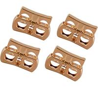 WedDecor Metal Push Button Twin Hole Cord Lock Stopper Spring Loaded Toggle for Shoelaces, Jackets, Sportswear, Clothing, Backpacks, Luggage, DIY Craft Projects (Gold, 2pcs)