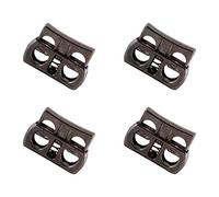 WedDecor Metal Push Button Twin Hole Cord Lock Stopper Spring Loaded Toggle for Shoelaces, Jackets, Sportswear, Clothing, Backpacks, Luggage, DIY Craft Projects (Gunmetal Black, 20pcs)