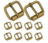 WedDecor Metal Roller Buckle 25mm Bronze, Hardware Pin Buckles for Shoes, Bags Leather Belt Strap Hand DIY Accessories, Leathercrafts, Lightweight, Pack of 10