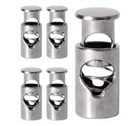 WedDecor Metal Spring Loaded Twin Hole Cord Lock Toggle Stopper for Shoelaces, Jackets, Sportswear, Clothing, Backpacks, Luggage, DIY Craft Projects, Gunmetal Black, 5pcs