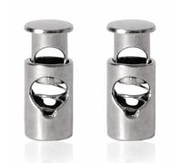 WedDecor Metal Spring Loaded Twin Hole Cord Lock Toggle Stopper for Shoelaces, Jackets, Sportswear, Clothing, Backpacks, Luggage, DIY Craft Projects, Gunmetal Black, 2pcs