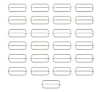 WedDecor Metal Triglide Slider Rectangle Buckle Strap Adjuster for Making Handbag Backpack Pet Collars DIY Accessories Strap Fasteners Roller Pin Buckles Slider, 50mm, Silver, 5pcs