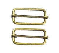 WedDecor Metal Triglide Slider Rectangle Buckle Strap Adjuster for Making Handbag Backpack Pet Collars DIY Accessories Strap Fasteners Roller Pin Buckles Slider, 50mm, Bronze, 2pcs