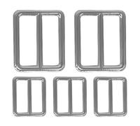 WedDecor Metal Triglide Slider Replacement Buckle for Repairing Belts, Webbing Straps Adjuster, Backpack, Bag Accessories, DIY Art & Craft, 50mm, Silver, 5pcs