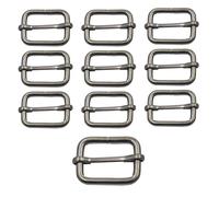 WedDecor Metal Triglides Slides Buckle Strap Adjuster for Making Handbag Backpack Pet Collars DIY Accessories Strap Fasteners Roller Pin Buckles Slider, Gunmetal, 25mm, 50pcs