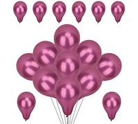 WedDecor Metallic Balloons, 25pcs 5 Inch Shiny Rose Pink Balloons for Birthday, Baby Shower, Wedding, Little Mermaid Parties, Festivals Carnival Party Decorations
