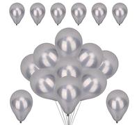 WedDecor Metallic Balloons, 25pcs 5 Inch Shiny Silver Balloons for Birthday, Baby Shower, Wedding, Little Mermaid Parties, Festivals Carnival Party Decorations