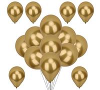 WedDecor Metallic Balloons, 50pcs 5 Inch Shiny Gold Balloons for Birthday, Baby Shower, Wedding, Little Mermaid Parties, Festivals Carnival Party Decorations