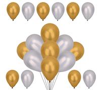 WedDecor Metallic Balloons, 50pcs 5 Inch Shiny Mixed Silver & Gold Balloons for Birthday, Baby Shower, Wedding, Little Mermaid Parties, Festivals Carnival Party Decorations