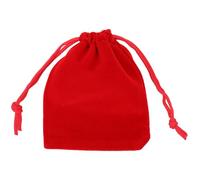 WedDecor Mini Drawstring Velvet Bags 7cm x 9cm - Small Velvety Gift Bags for Wedding Favors, Christmas, Birthdays, Jewellery, Party Supplies - Clear Velvety Pouches, Red, 20pcs