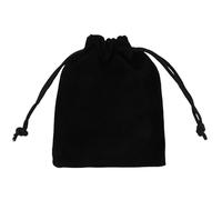 WedDecor Mini Drawstring Velvet Bags 7cm x 9cm - Small Velvety Gift Bags for Wedding Favors, Christmas, Birthdays, Jewellery, Party Supplies - Clear Velvety Pouches, Black, 10pcs