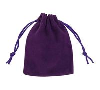 WedDecor Mini Drawstring Velvet Bags 7cm x 9cm - Small Velvety Gift Bags for Wedding Favors, Christmas, Birthdays, Jewellery, Party Supplies - Clear Velvety Pouches, Purple, 50pcs