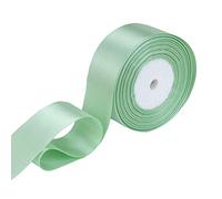 WedDecor Mint Green Ribbon for Gift Wrapping, 6mm x 25 Metres Double Sided Polyester Satin Ribbon Roll for Christmas, Wedding, Crafting, Sewing, Hair Bow, Birthday Cake Decoration